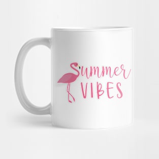 Summer vibes with pink flamingo - funny vacation saying Mug